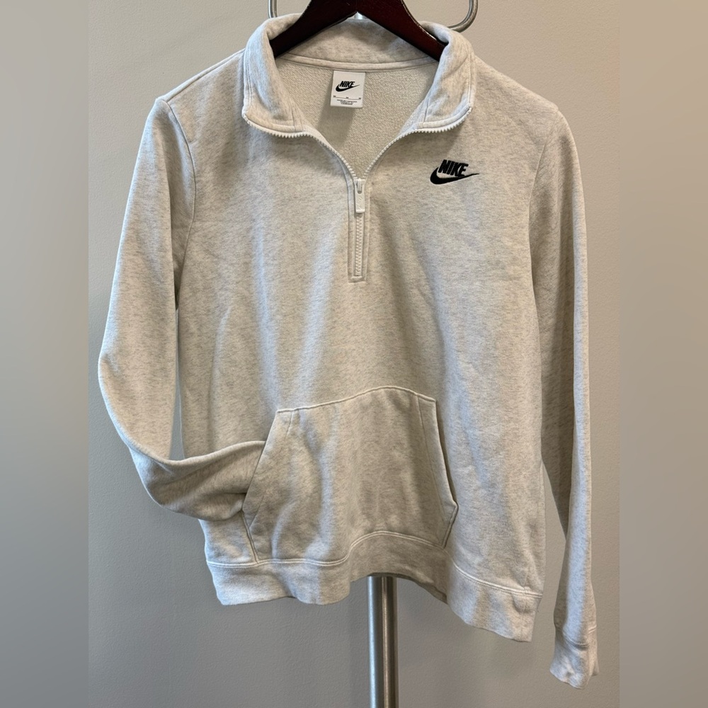 Nike Gray Half-Zip Pullover Sweatshirt Size M - Picture 4 of 4